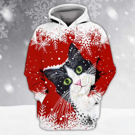 FUNSTUFFPRINT Christmas Cats  3D Hoodie and Zip Hoodie