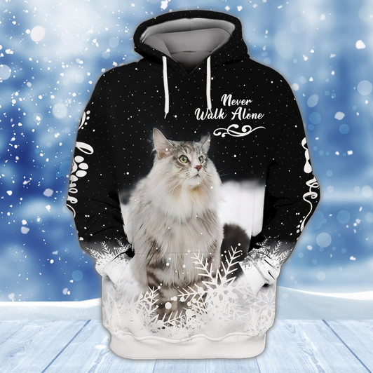 FUNSTUFFPRINT Meory Christmas Cats  3D Hoodie and Zip Hoodie