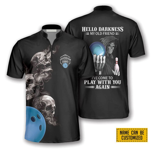 Custom Hello Darkness My Old Friend Bowling Personalized Names Jersey Shirt – Gift For Bowling Enthusiasts