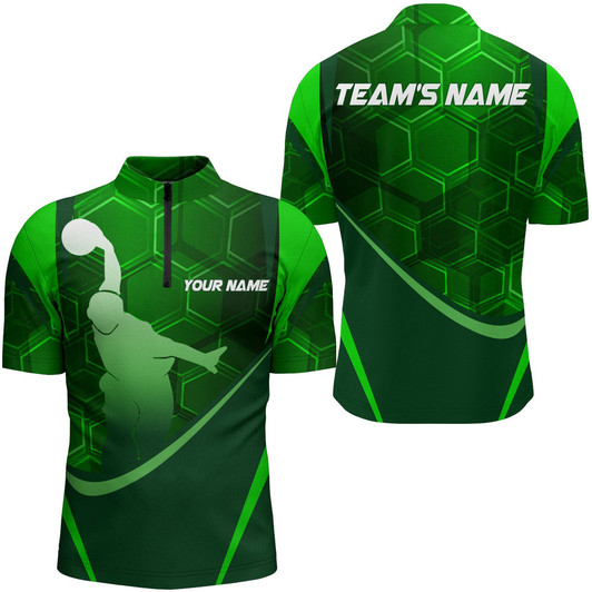 Custom Multi Color Hive Bowling Shirt for Men Bowling Jersey Bowling Team League Quarter-Zip Shirt