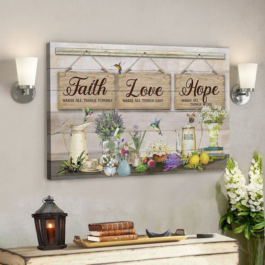 God Canvas Prints - Jesus Canvas Art - Faith Makes All Things Possible Christian Wall Art Canvas - Ciaocustom