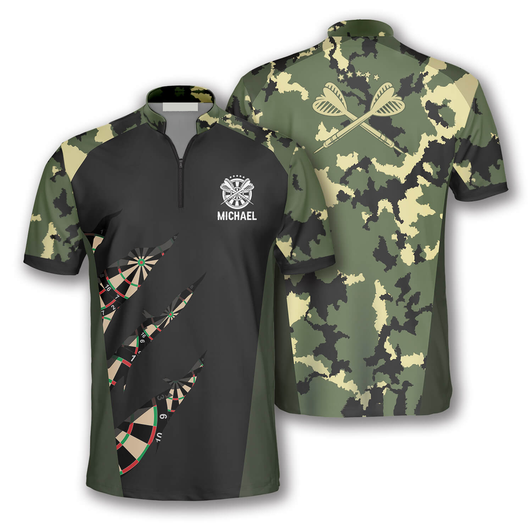 Custom Military Print Custom Darts Jerseys for Men, Gift for Dart Lovers, Dart Team Jersey Shirt
