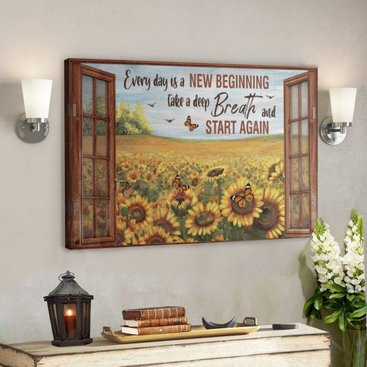 Bible Verse Wall Art Canvas - Every Day Is A New Beginning Canvas - Ciaocustom