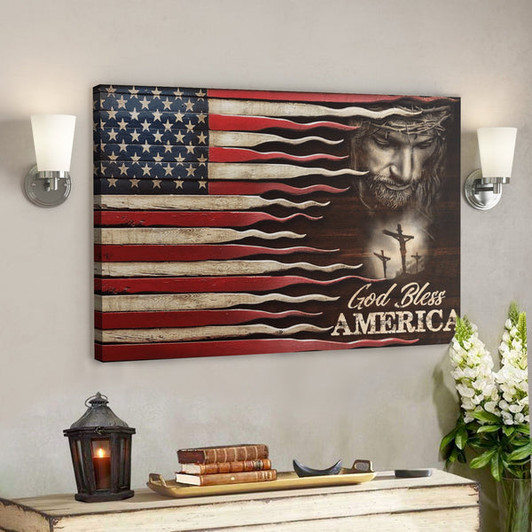 Bible Verse Wall Art Canvas - God Bless The Us Awesome Canvas - Ciaocustom