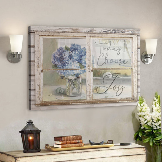 Bible Verse Wall Art Canvas - Beautiful Flower - Today I Choose Joy Canvas - Ciaocustom
