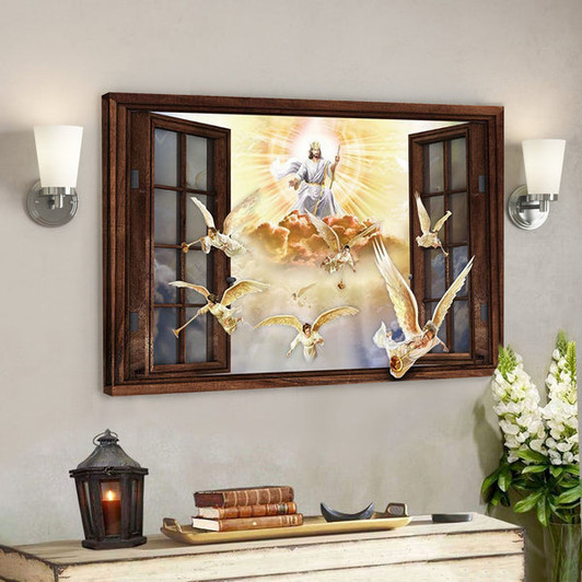 God Canvas - Bible Verse Canvas - Special Jesus And Angels Canvas - Scripture Canvas - Ciaocustom