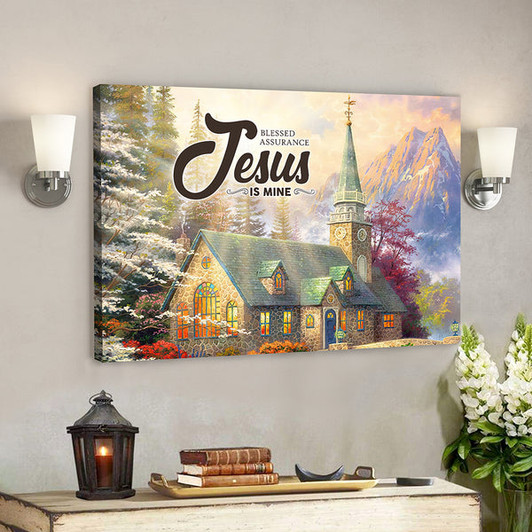 Bible Verse Canvas - Christian Canvas Art - Blessed Assurance Jesus Is Mine - Ciaocustom