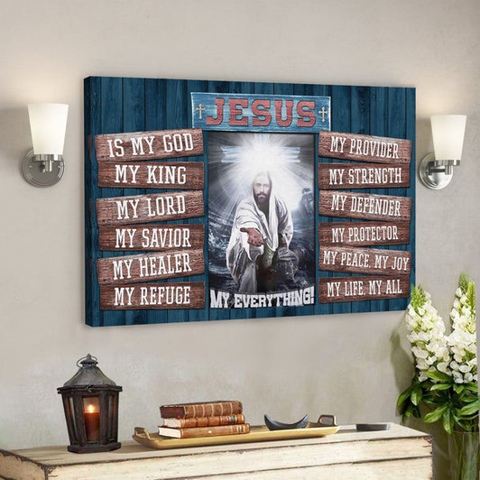 Bible Verse Canvas - Jesus My God My Lord My All Canvas Wall Art - Scripture Canvas Wall Art - Ciaocustom