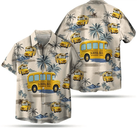 Bus Driver Hawaii shirt, Bus Hawaiian aloha shirt, Gift for Driver Dad, Grandpa