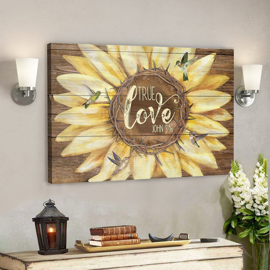 Bible Verse Canvas - True Love John 316 Wall Art Canvas - Scripture Canvas Wall Art - Ciaocustom