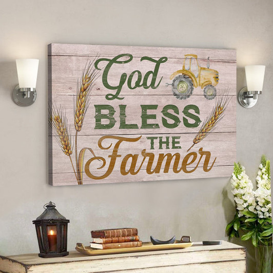 Bible Verse Canvas - God Bless The Farmer Wall Art Canvas - Scripture Canvas Wall Art - Ciaocustom