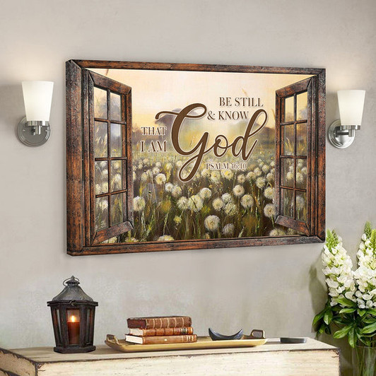 Bible Verse Canvas - Jesus Poster - Be Still & Know That I Am God- Ciaocustom