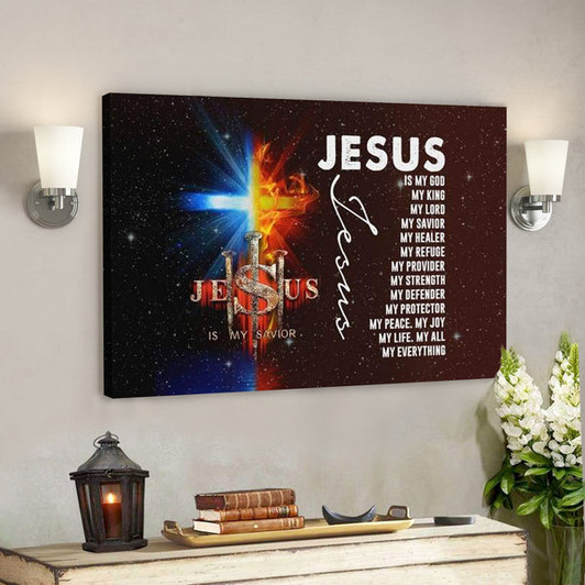 Bible Verse Canvas - Jesus My Lord My God My King My Everything Canvas Wall Art - Scripture Canvas Wall Art - Ciaocustom