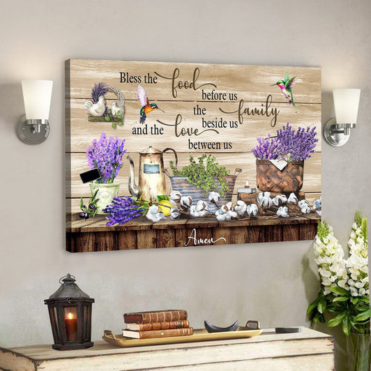 Bless The Food Before Us The Family Beside Us Canvas Wall Art - Bible Verse Canvas - Scripture Canvas Wall Art - Ciaocustom