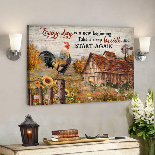 Wonderful Farm - Everyday Is A New Beginning Canvas Wall Art - Bible Verse Canvas - Ciaocustom