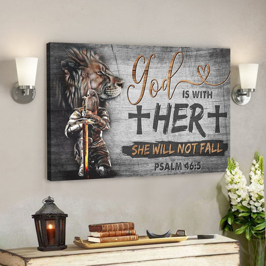 Woman Warrior - God Is With Her - Bible Verse Canvas - Scripture Canvas Wall Art - Ciaocustom