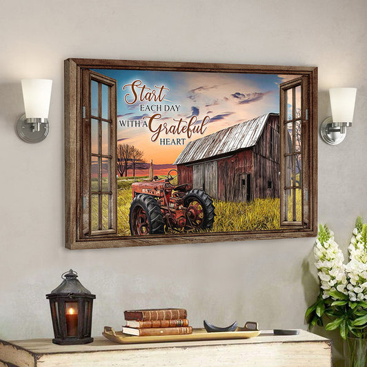 Start Each Day With A Grateful Heart 4 - Bible Verse Canvas - Scripture Canvas Wall Art - Ciaocustom