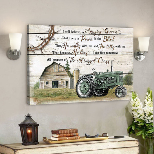 Green Electric Tricycle - I Still Believe In Amazing Grace - Bible Verse Canvas - Scripture Canvas Wall Art - Ciaocustom