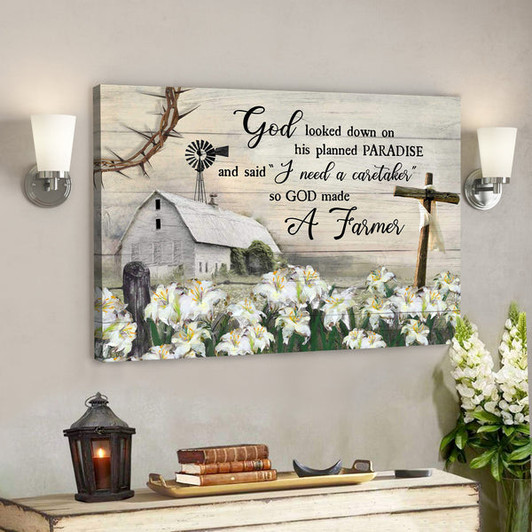 Lily Field Farm - God Looked Down On His Planned Paradise - Bible Verse Canvas - Scripture Canvas Wall Art - Ciaocustom