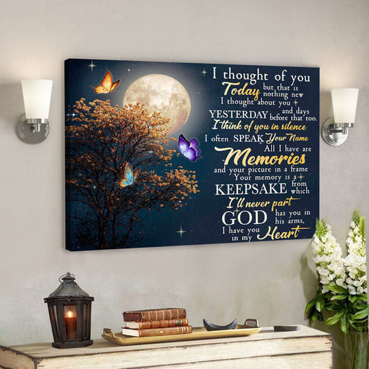 Butterfly - I Thought Of You - Bible Verse Canvas - Scripture Canvas Wall Art - Ciaocustom
