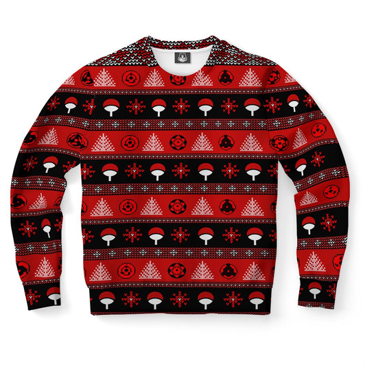 FUNSTUFFPRINT Uchiha Clan Pattern Ugly Christmas Sweater, Christmas Sweater, Ugly Sweater, Funny Xmas Sweaters Ugly  Sweater