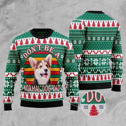FUNSTUFFPRINT Welsh Corgi Dog Dad Ugly Christmas Sweater, Dog Ugly Christmas Sweater, Ugly Dog Sweaters Ugly  Sweater