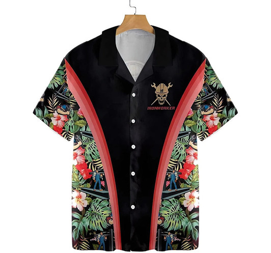 Ironworker Summer Clothes Hawaiian Shirt, Button Up Aloha Shirt For Men, Women