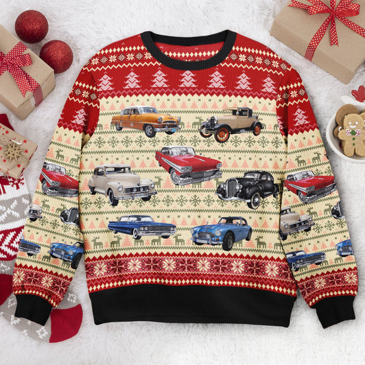 FUNSTUFFPRINT Custom Car Lovers Ugly Sweater