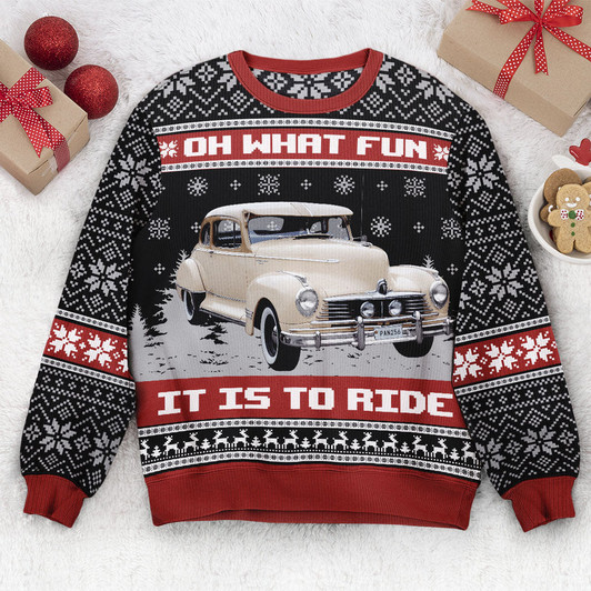 FUNSTUFFPRINT Custom Oh What Fun It Is To Ride For Men Ugly Sweater