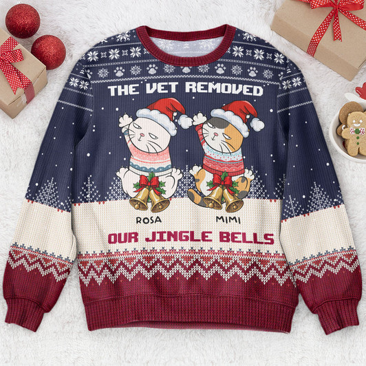 FUNSTUFFPRINT Custom The Vet Removed My Jingle Bells Ugly Sweater
