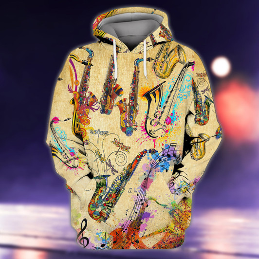 FUNSTUFFPRINT  Saxophone Is My Beautiful Life  3D Hoodie and Zip Hoodie