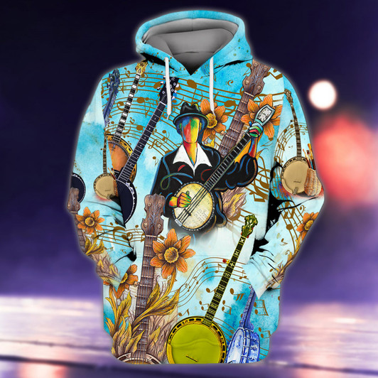 FUNSTUFFPRINT Banjo Music 3d Shirts For Men and Women  3D Hoodie and Zip Hoodie