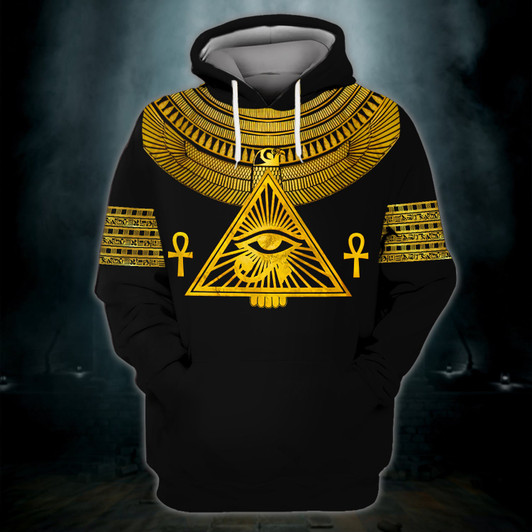 FUNSTUFFPRINT Eye of Horus, Ankh , Ancient Egypt  3D Hoodie and Zip Hoodie