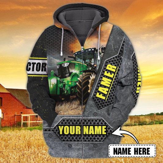 FUNSTUFFPRINT  Personalized Name - Farmer  3D Hoodie and Zip Hoodie