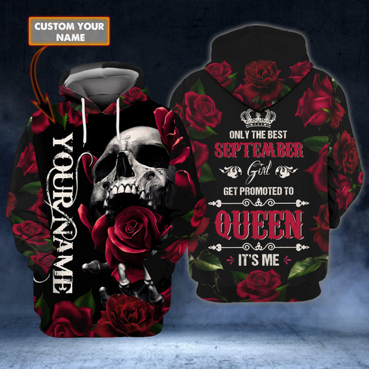 FUNSTUFFPRINT September Girl - Personalized Name    3D Hoodie and Zip Hoodie