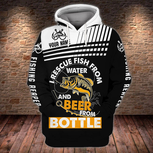 FUNSTUFFPRINT Fishing And Beer - Personalized Name  3D Hoodie and Zip Hoodie