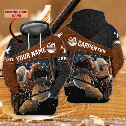FUNSTUFFPRINT Carpenter - Personalized Name- dat93 3D Hoodie and Zip Hoodie