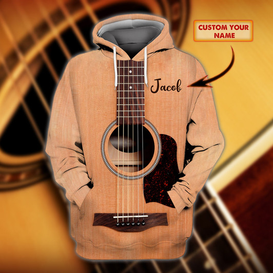 FUNSTUFFPRINT Guitar - Personalized Name  - Dah 73   3D Hoodie and Zip Hoodie