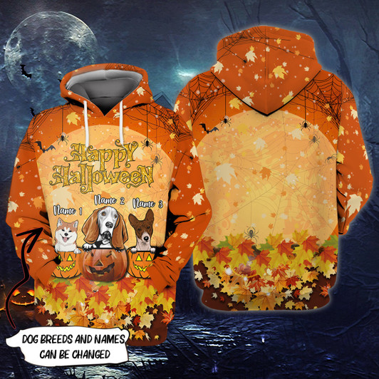 FUNSTUFFPRINT Custom 3D Hoodie Shirt-Happy halloween-Dog lovers gift 3D Hoodie and Zip Hoodie