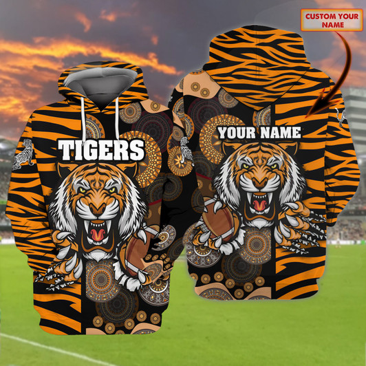 FUNSTUFFPRINT  Tigers - Personalized Name 3D Hoodie and Zip Hoodie