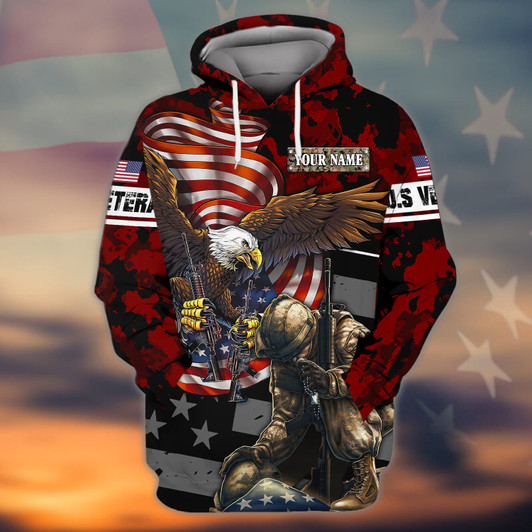 FUNSTUFFPRINT  Veteran - Personalized Name - Dah 81 3D Hoodie and Zip Hoodie