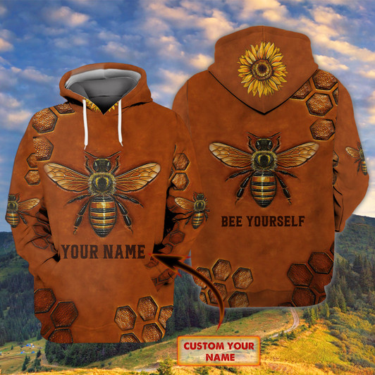 FUNSTUFFPRINT BEE YOURSELF - Personalized Name   3D Hoodie and Zip Hoodie