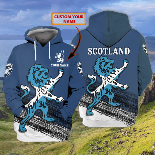FUNSTUFFPRINT SCOTLAND 01- Personalized Name  3D Hoodie and Zip Hoodie