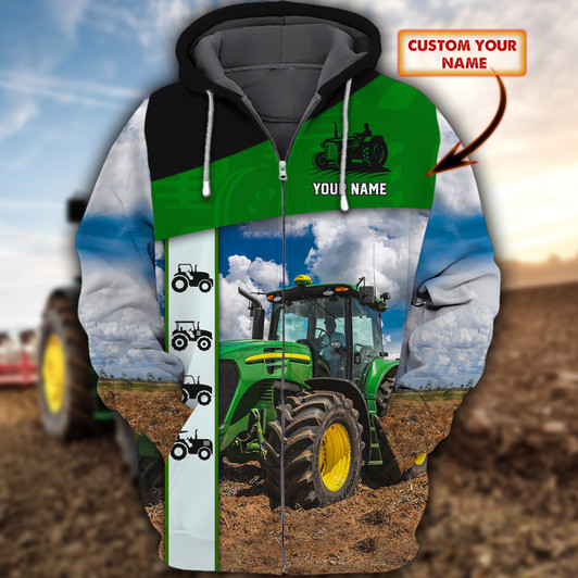 FUNSTUFFPRINT Personalized Name - Farmer  3D Hoodie and Zip Hoodie