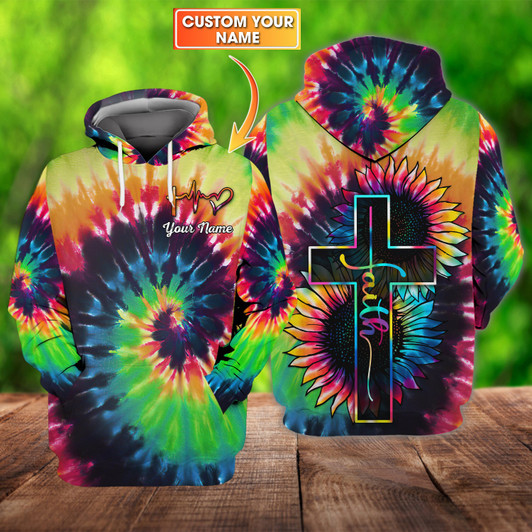 FUNSTUFFPRINT Colorful Faith - Personalized Name   3D Hoodie and Zip Hoodie