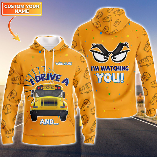 FUNSTUFFPRINT Bus - Personalized Name   3D Hoodie and Zip Hoodie