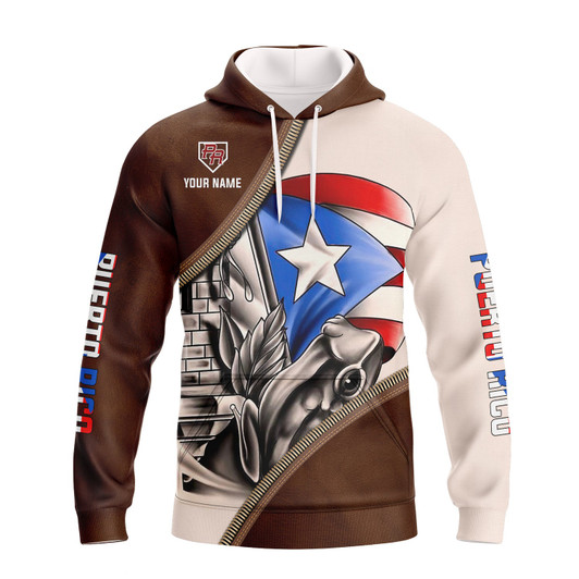 FUNSTUFFPRINT Puerto Rico - Personalized Name  3D Hoodie and Zip Hoodie