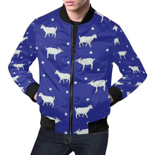 FUNSTUFFPRINTINT Goat Sheep Pattern Print Mens  3D Bomber Jacket