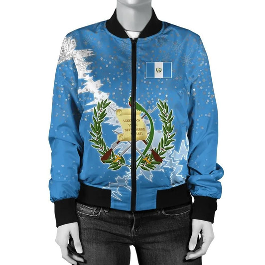 FUNSTUFFPRINTINT Guatemala Christmas Coat Of Arms Women Bomber Jacket X Style J78 3D Bomber Jacket