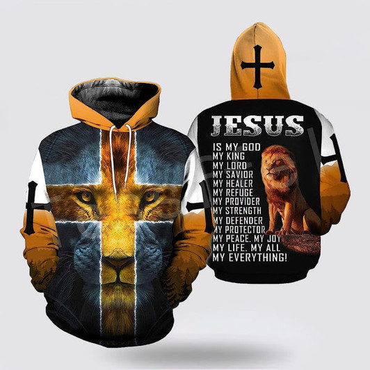 FUNSTUFFPRINT 3DJesus The Lion Of Judah 3d Hoodies For Women Men - Christian Apparel 3D Hoodie and Zip Hoodie